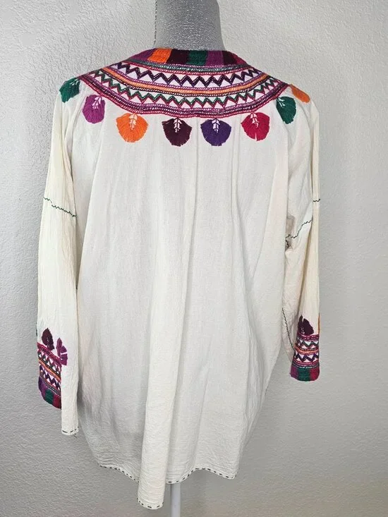Mexican Embroidered Tunic Top - Picture 2 of 5
